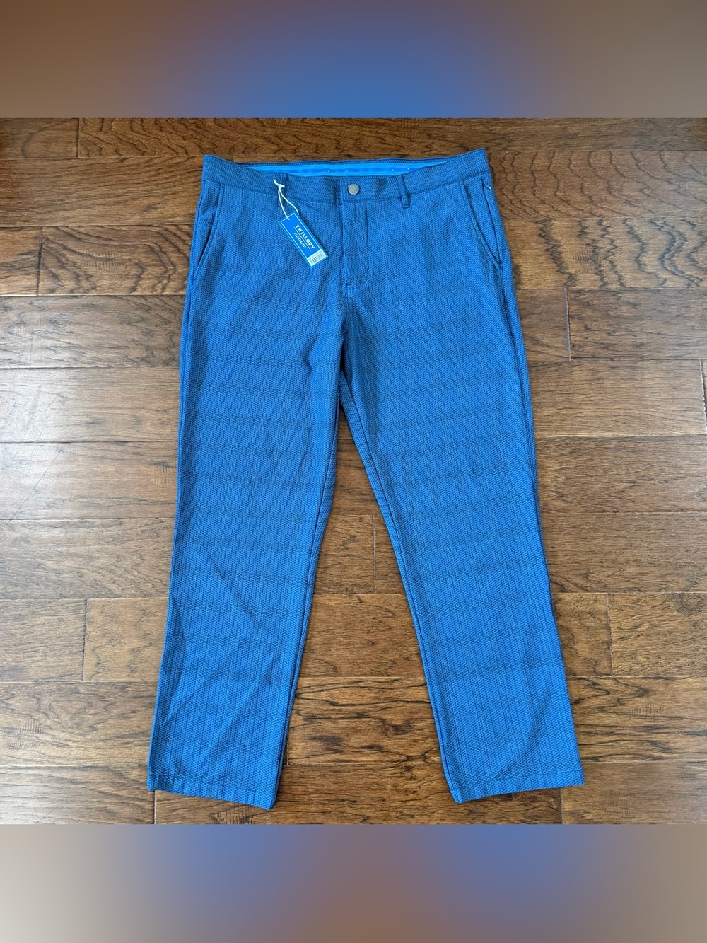 Twillory Tailored Fit Performance AIR Pants Men’s Blue Prince Of Wales 38x30 NWT